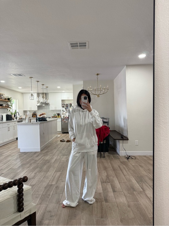 H&M Jackets & Blazers - H&M White Hoodie and Wide-Leg Pants Set